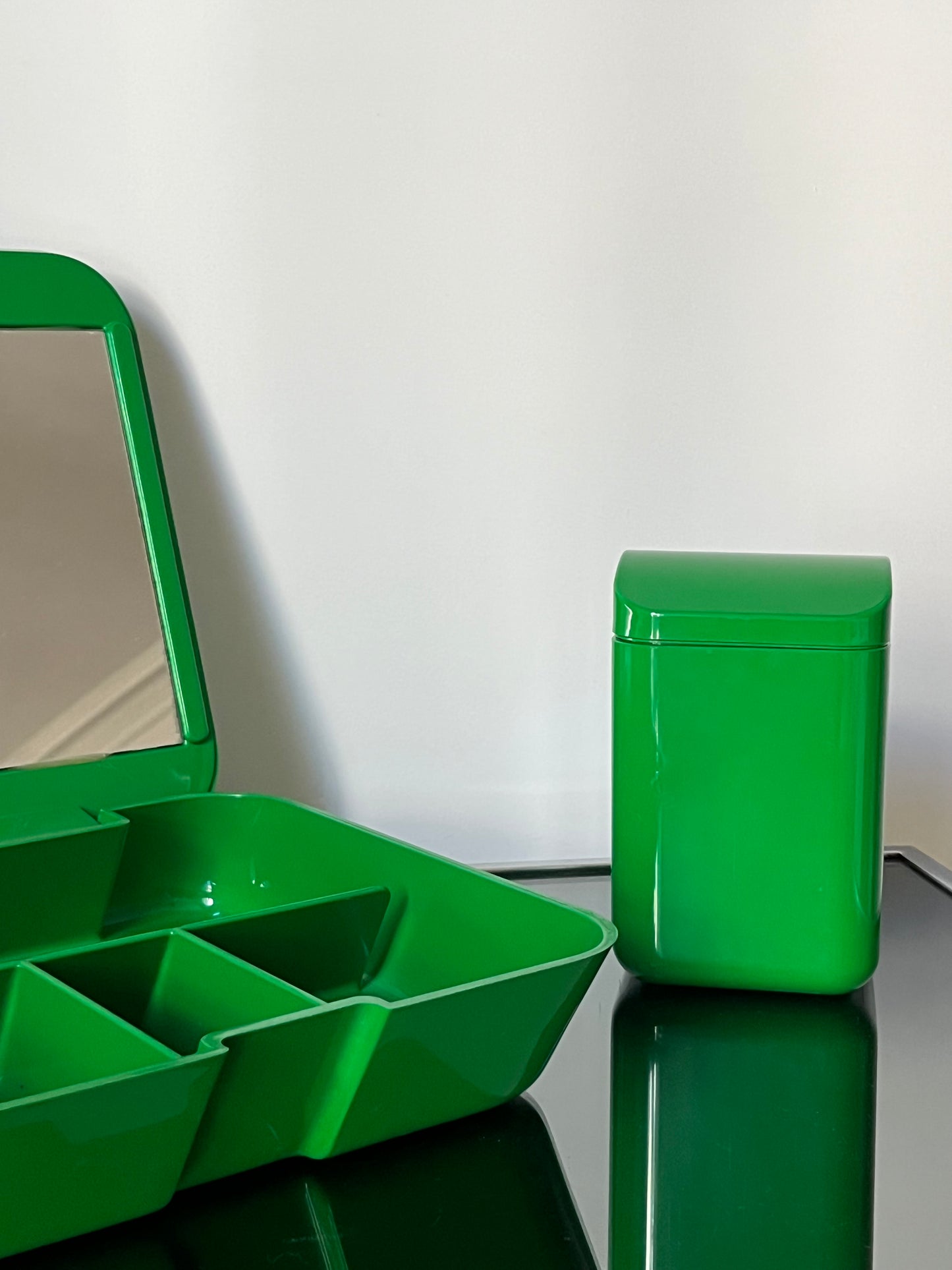 Boîte de rangement verte par Makio Hasuike, Gedy, Italy, 70s