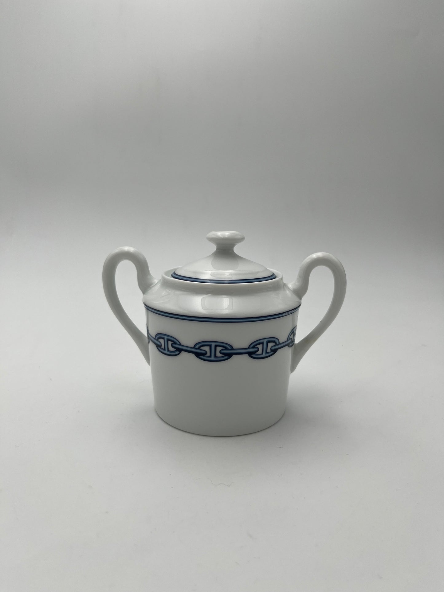 Sucrier Hermès 'Chaîne d'Ancre' bleue Hermès, France
