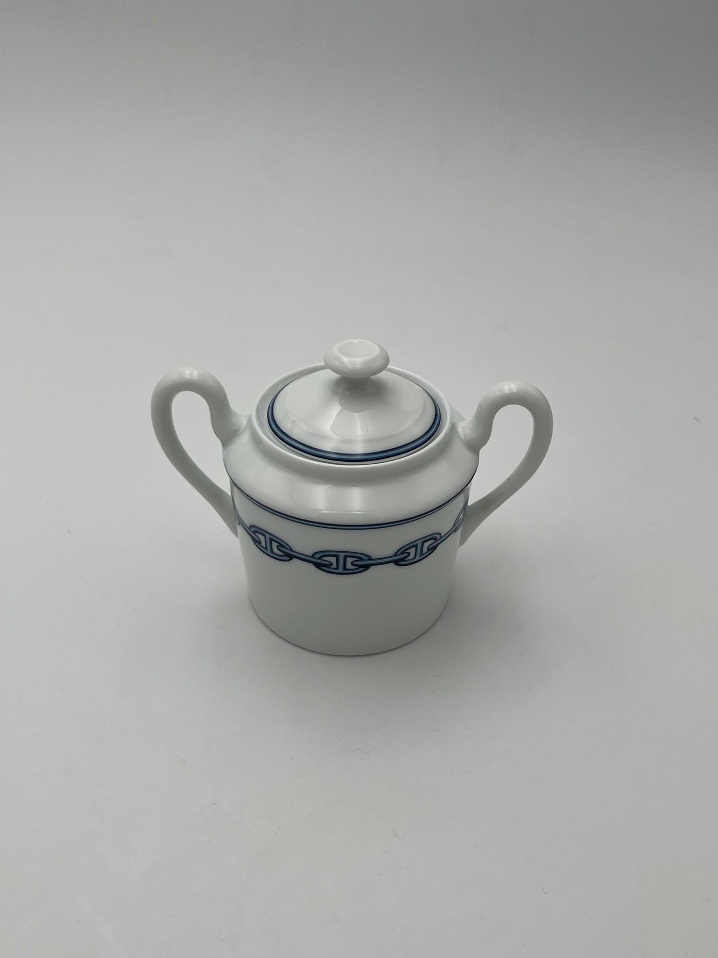 Sucrier Hermès 'Chaîne d'Ancre' bleue Hermès, France