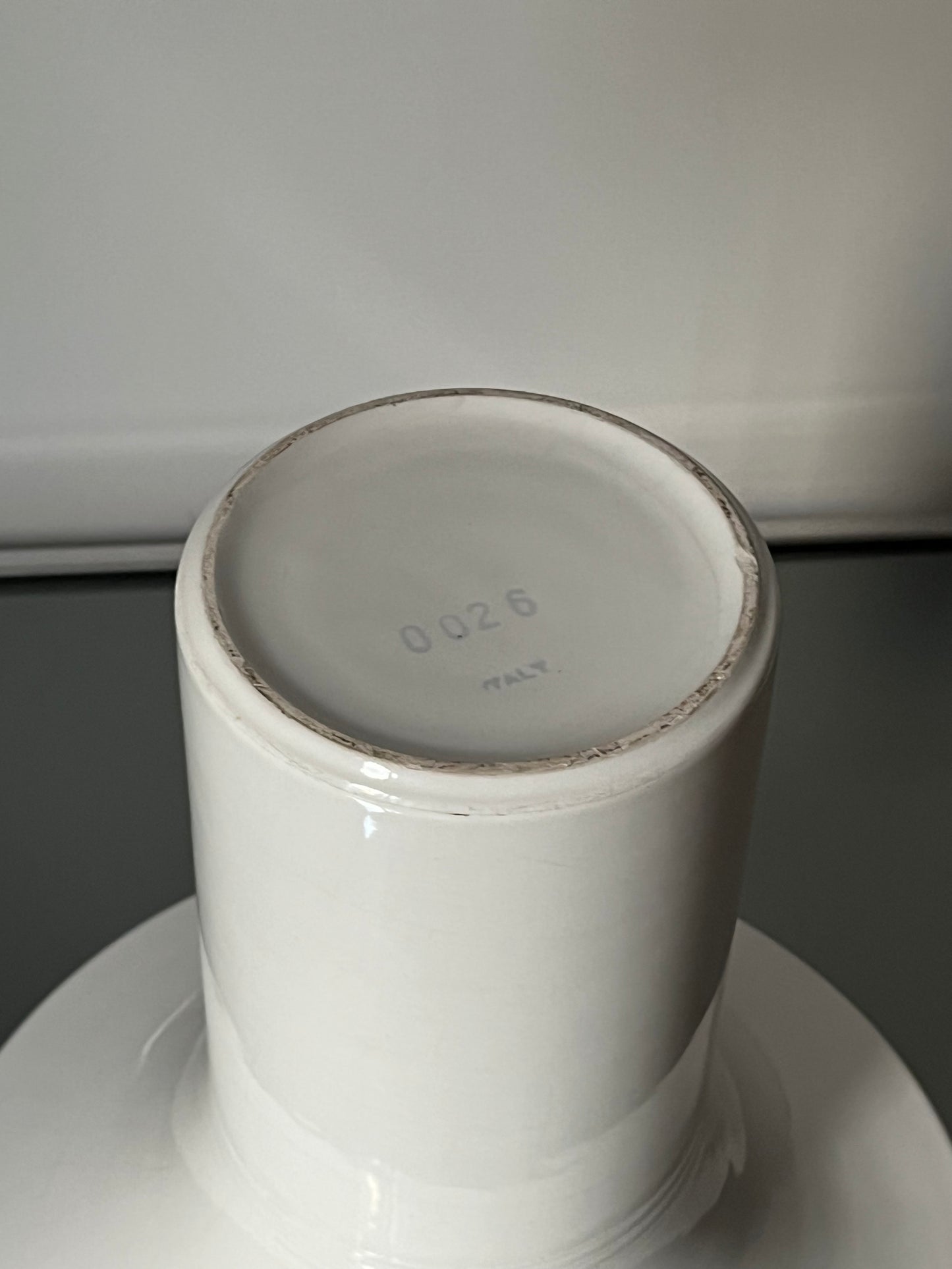 Vase en céramique italienne blanc, Sicart, 70s