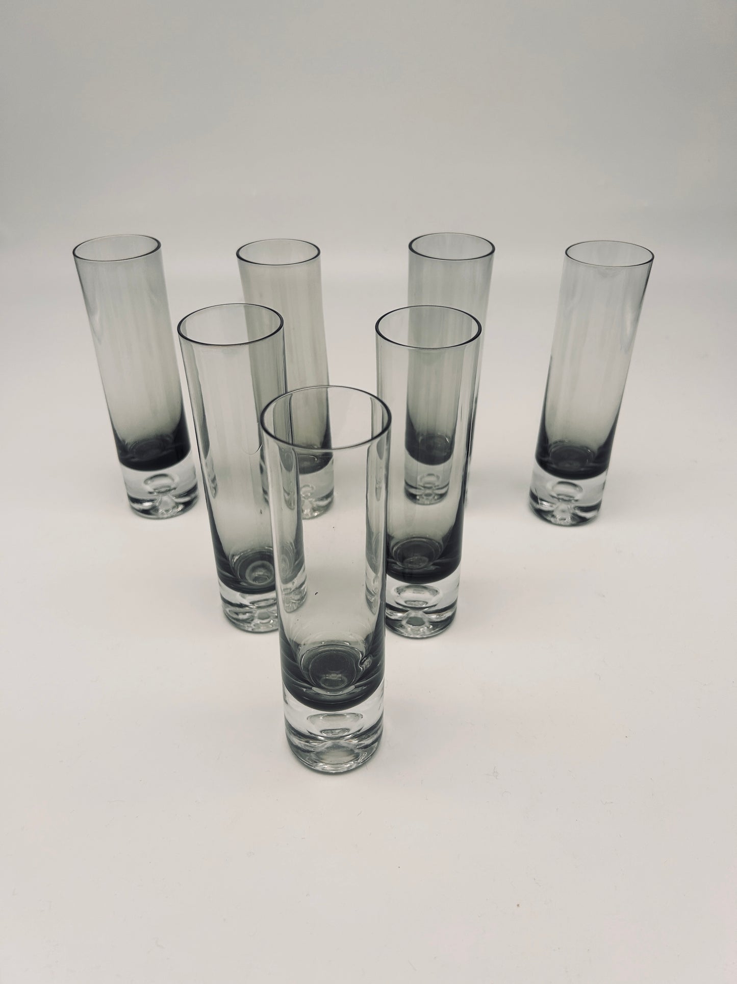 Flutes en cristal fumé Tapio Wirkkala Finland, 70s