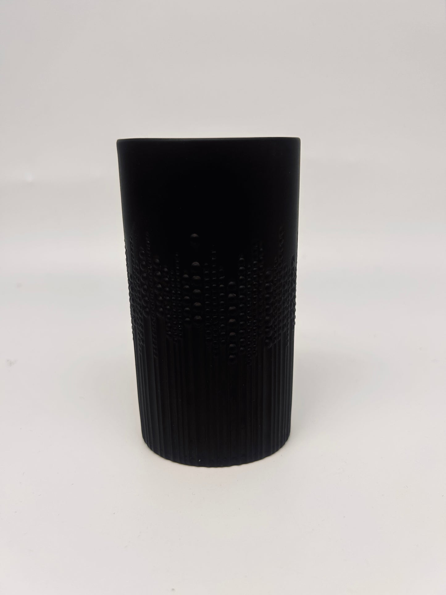 Vase noir mat ovale motif pointillés, "perls drop", Tapio Wirkkala,Rosenthal, 70s