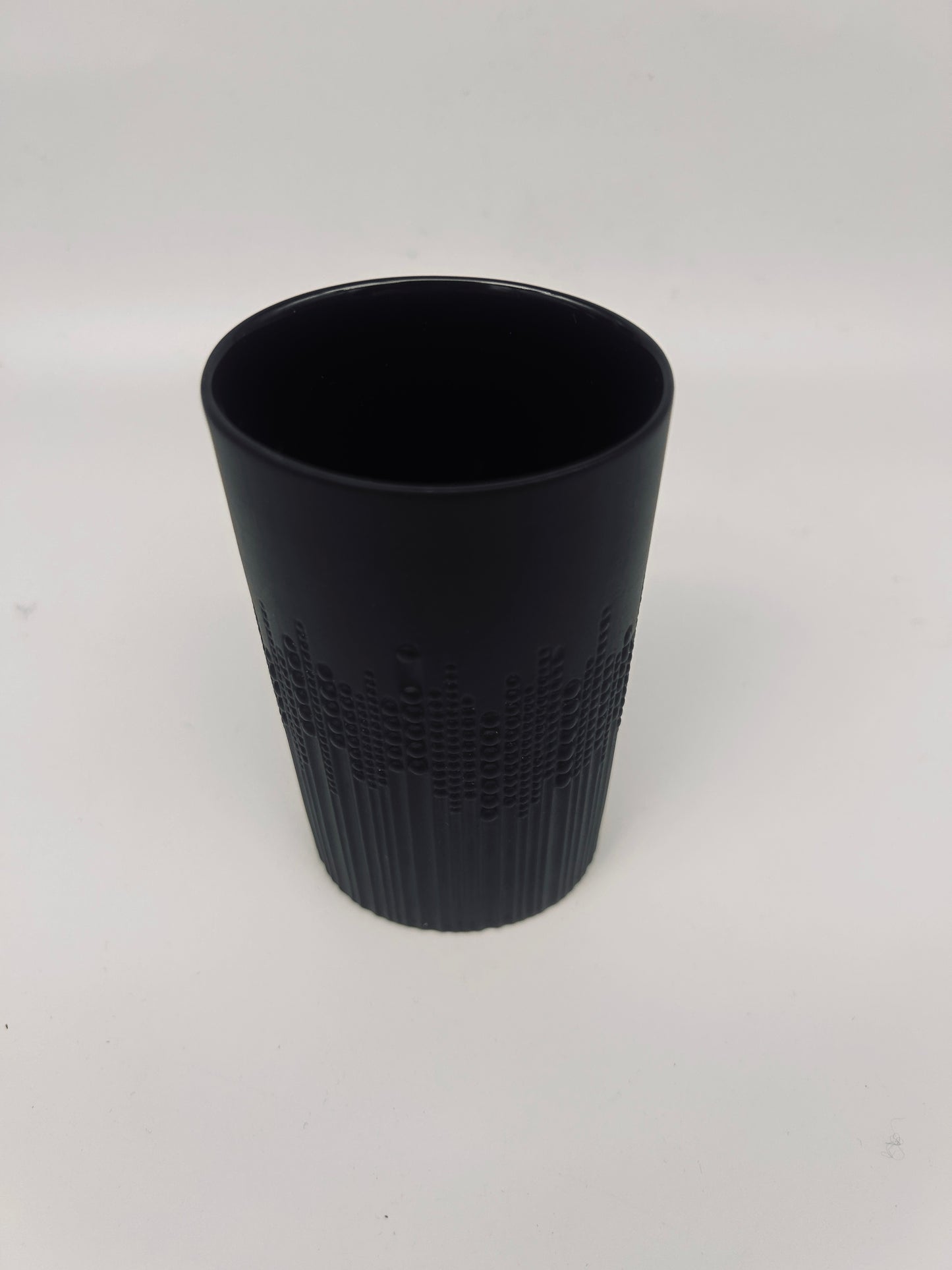 Vase noir mat ovale motif pointillés, "perls drop", Tapio Wirkkala,Rosenthal, 70s