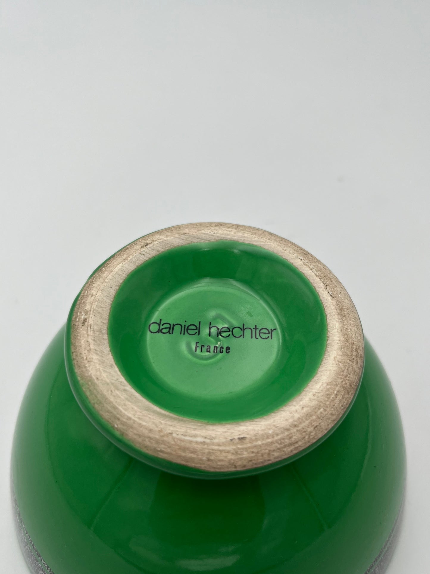 Bols vert céramique Daniel Hechter, Salins, France, 1980s