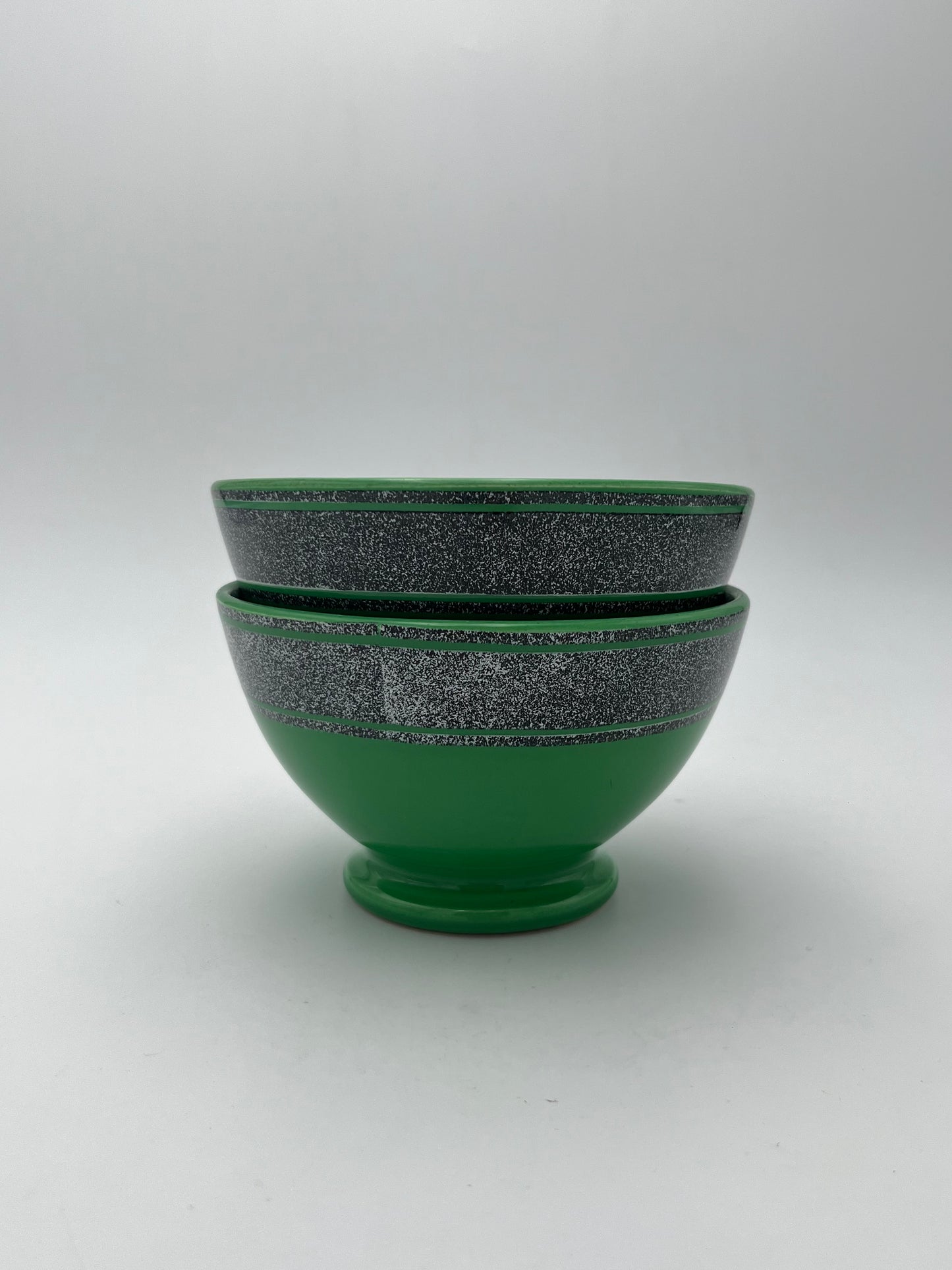 Bols vert céramique Daniel Hechter, Salins, France, 1980s