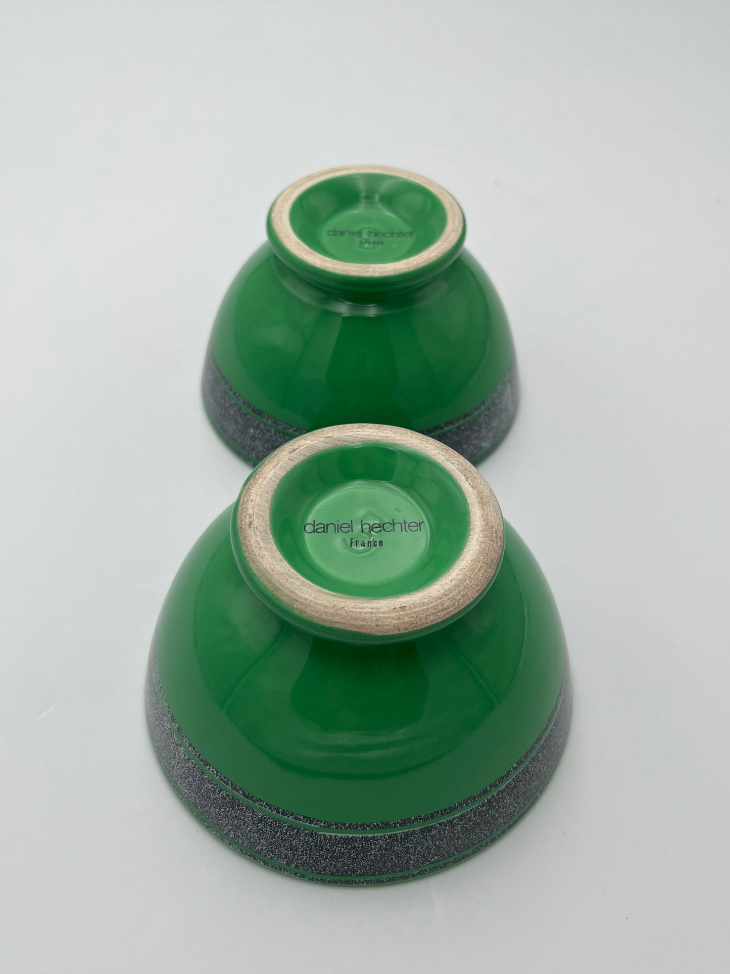 Bols vert céramique Daniel Hechter, Salins, France, 1980s