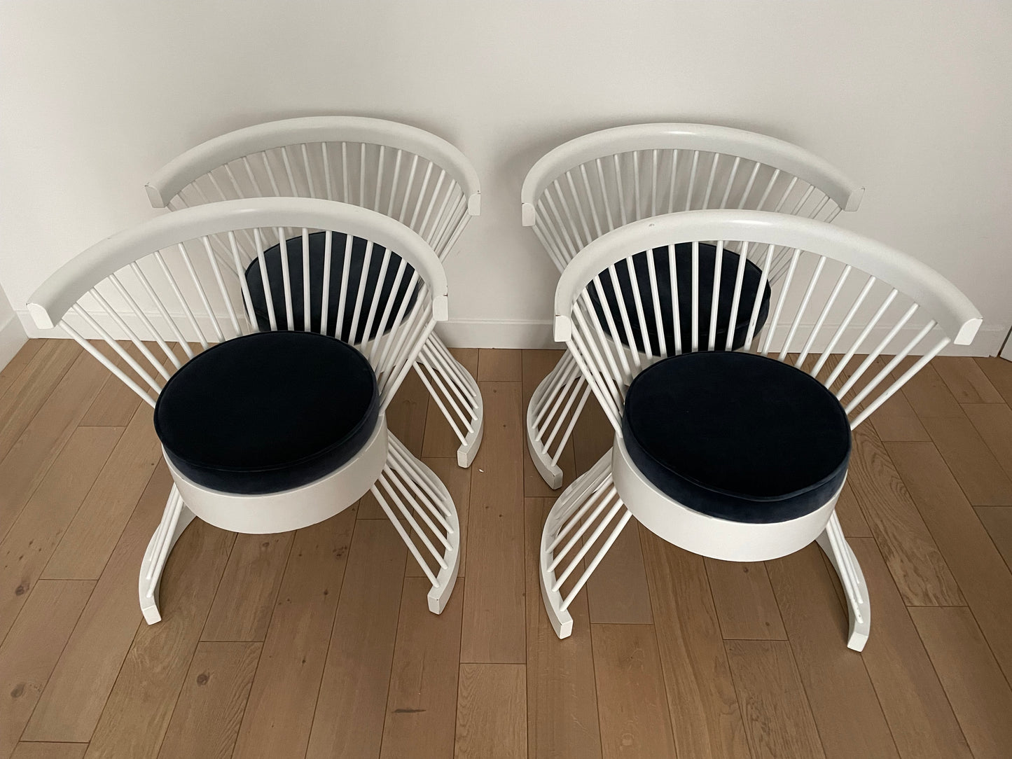 Fauteuils Cocktails laqués blancs, HR Wanke, E W.Benze, 60s