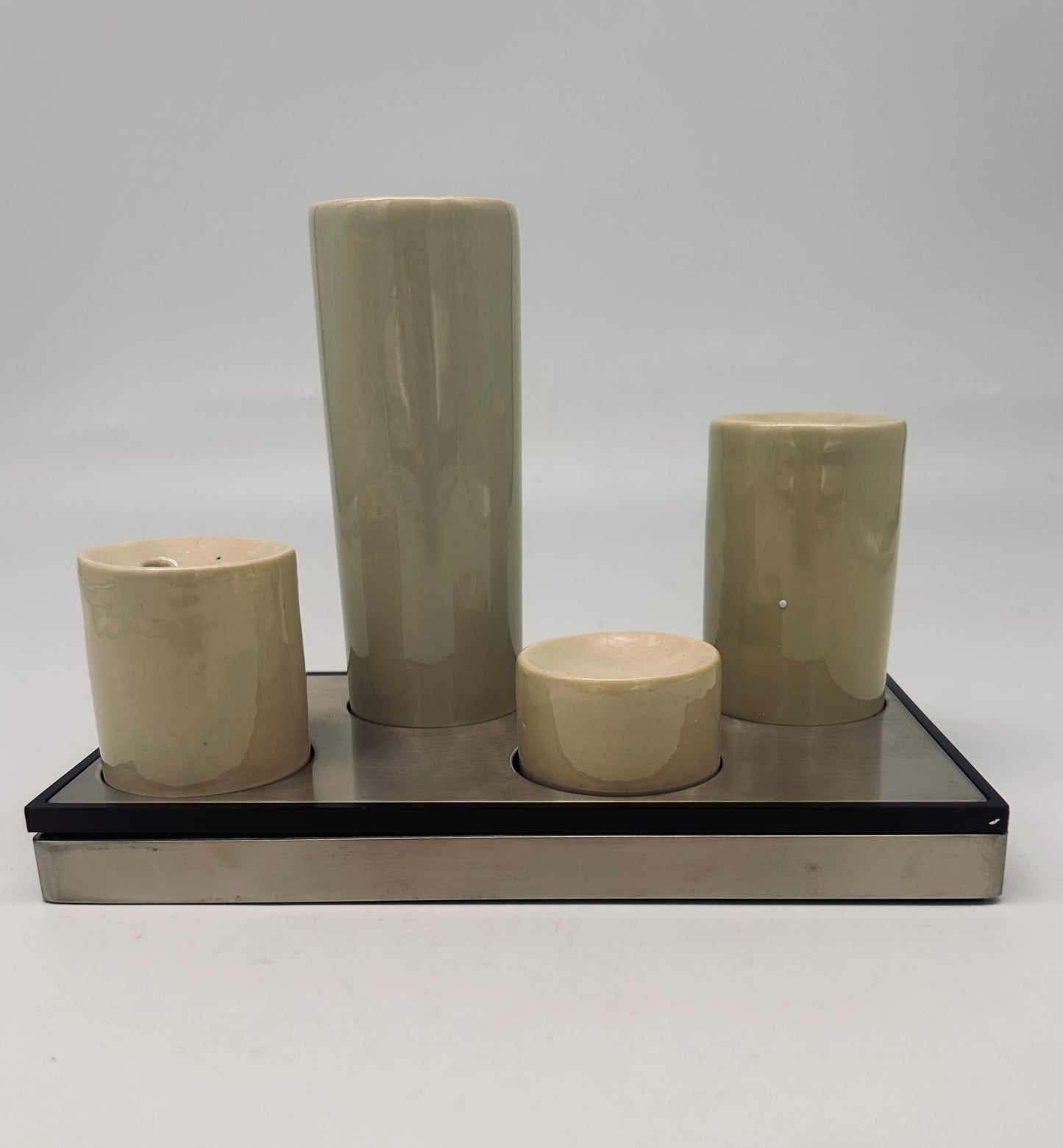 Ensemble de soliflores, Roberto Sambonet, ligne Scacchiera 70s