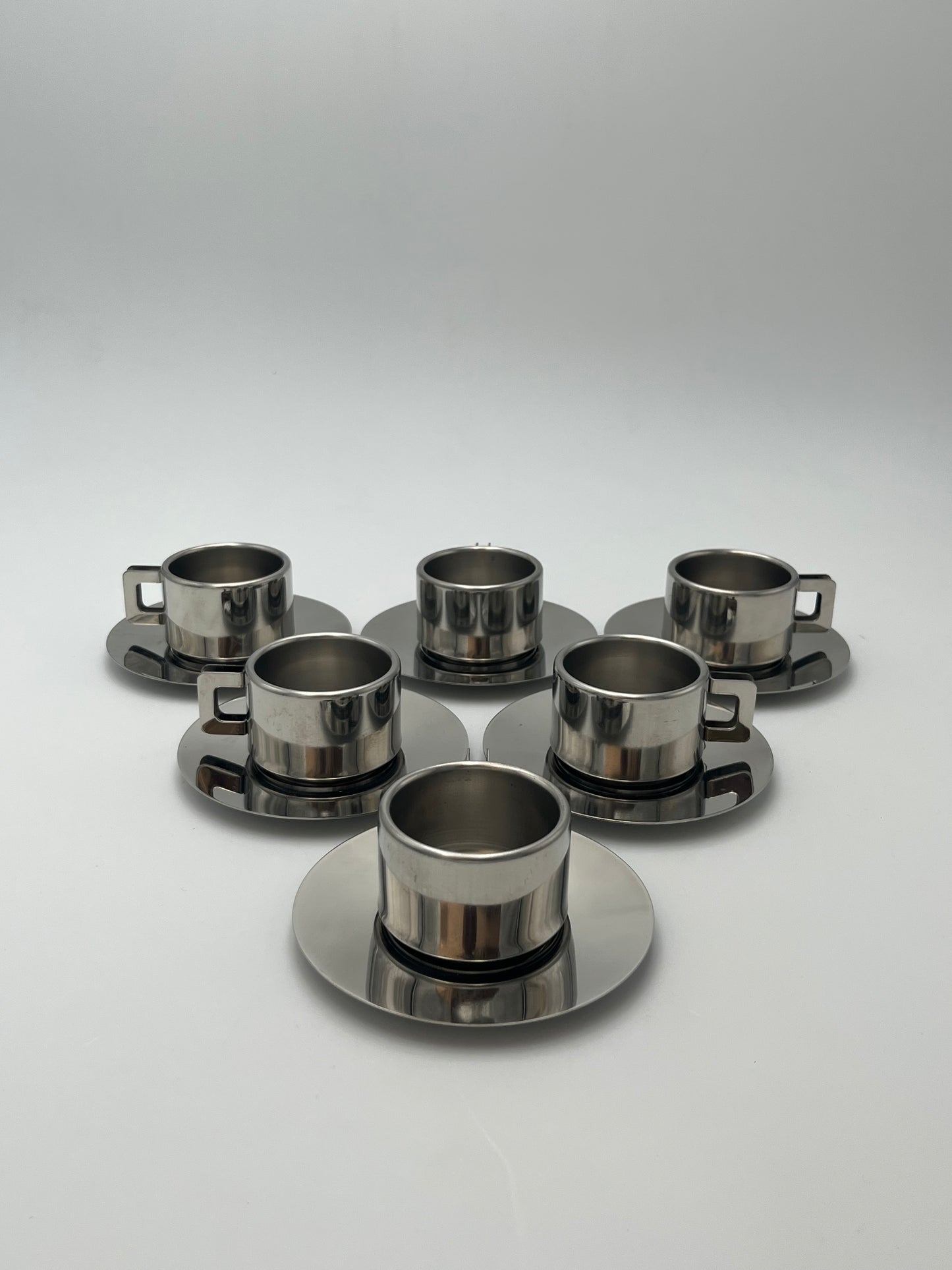Tasses à Café Inox STO Casalinghi, Italie, 70s