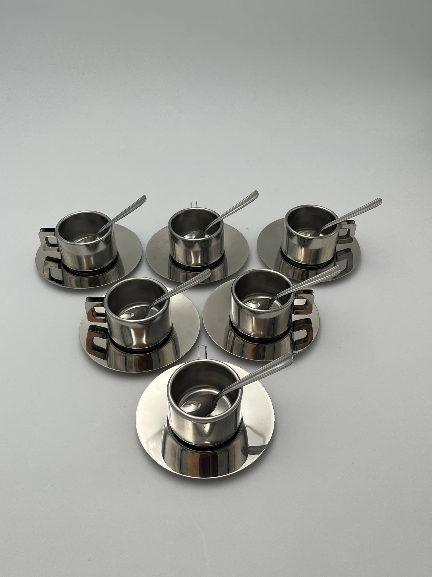 Tasses à Café Inox STO Casalinghi, Italie, 70s