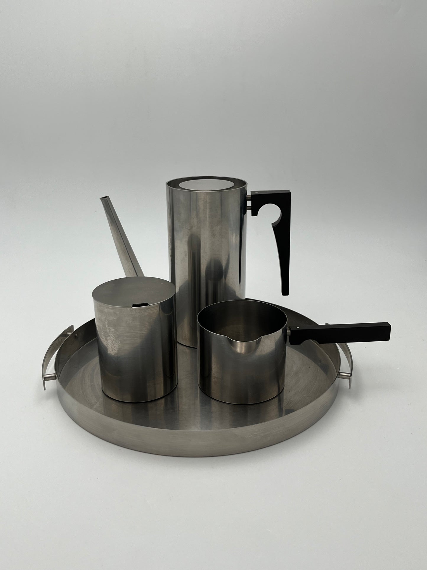Ensemble à thé, café, 'Cylinda-line' Stelton, Arne Jacobsen, 60s