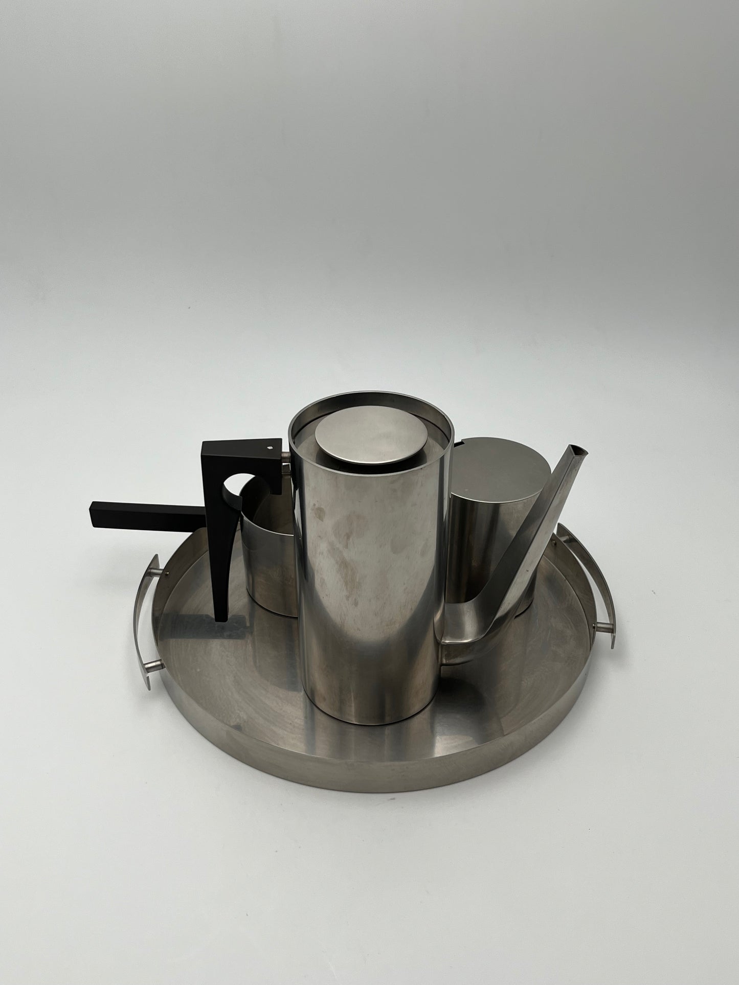 Ensemble à thé, café, 'Cylinda-line' Stelton, Arne Jacobsen, 60s