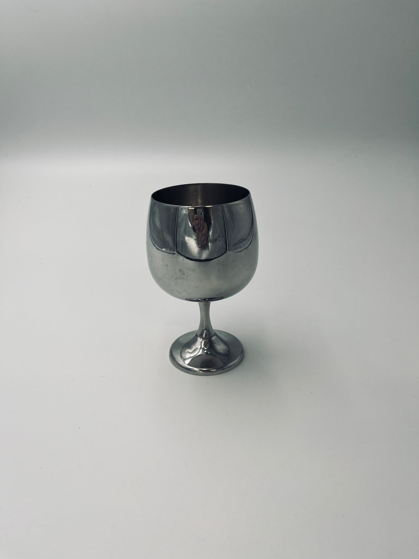 Verres à pied en acier, AMC Art design, Italie, 70s