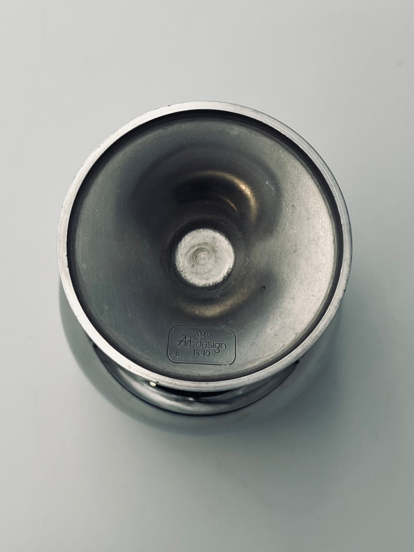 Verres à pied en acier, AMC Art design, Italie, 70s