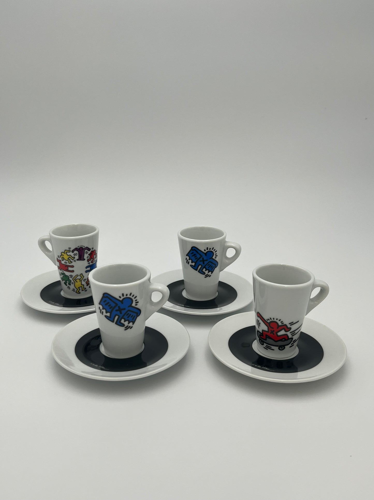 Tasses à Café porcelaine, Tognana, Keith Haring, Italie, 2007