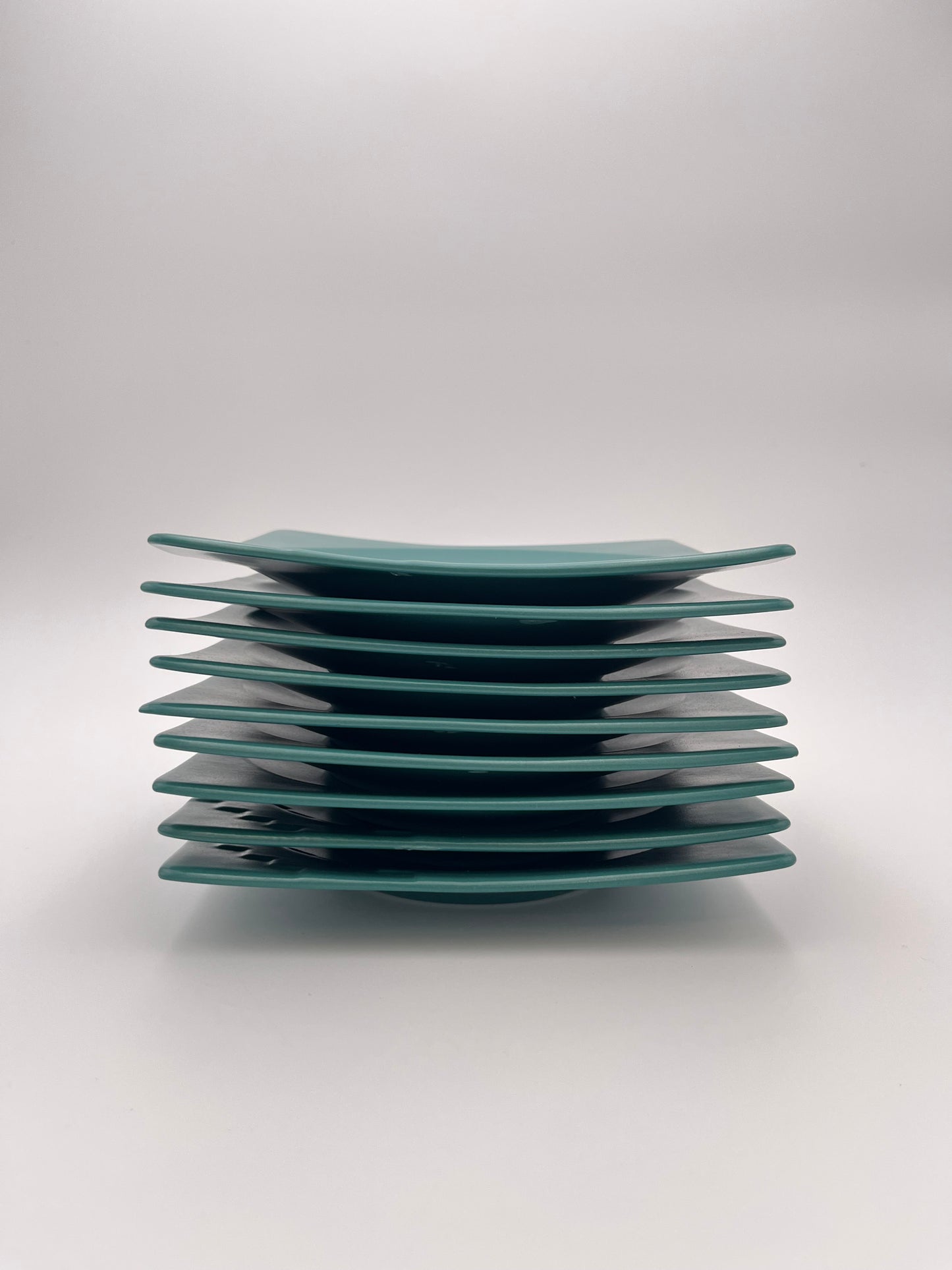 Assiettes Bleu Canard, Salins Studio, France, 80s