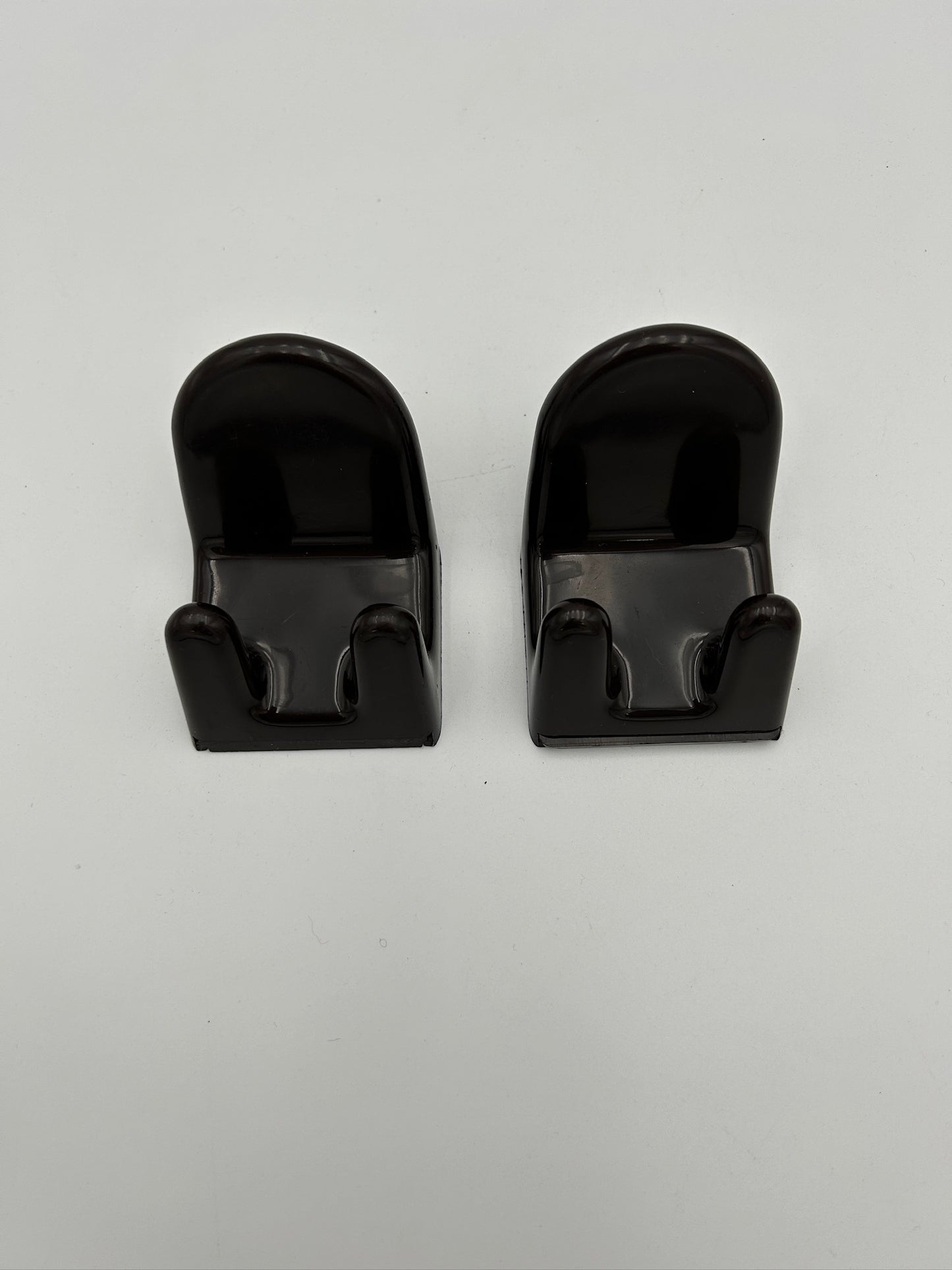 Duo de patères en ABS marron, Makio Hasuike, GEDY, 70s