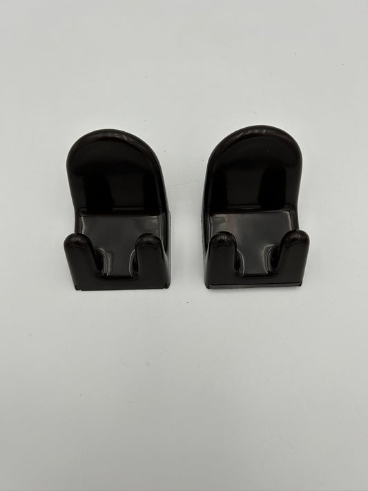 Duo de patères en ABS marron, Makio Hasuike, GEDY, 70s