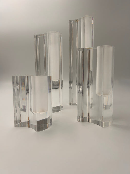 Ensemble de Soliflores en plexiglass, Luigi Massoni, Guzzini, 70s