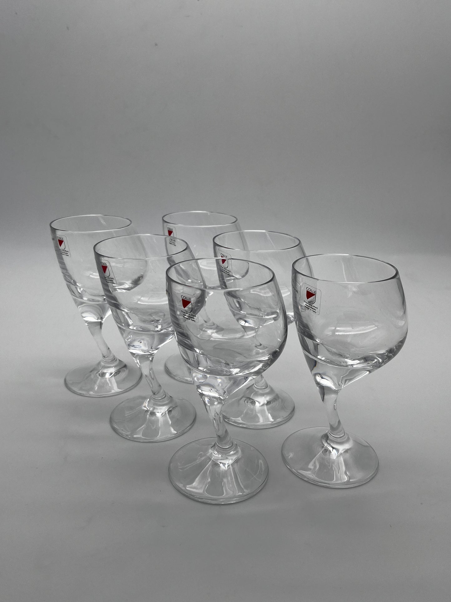 Verres à eau en cristal, Angelo Mangiarotti, Il Colle, 70s