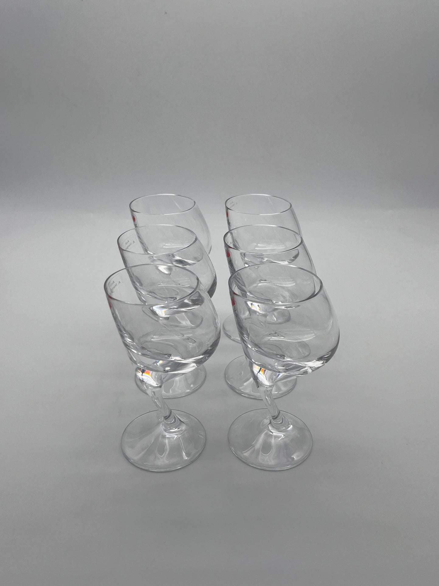 Verres à eau en cristal, Angelo Mangiarotti, Il Colle, 70s