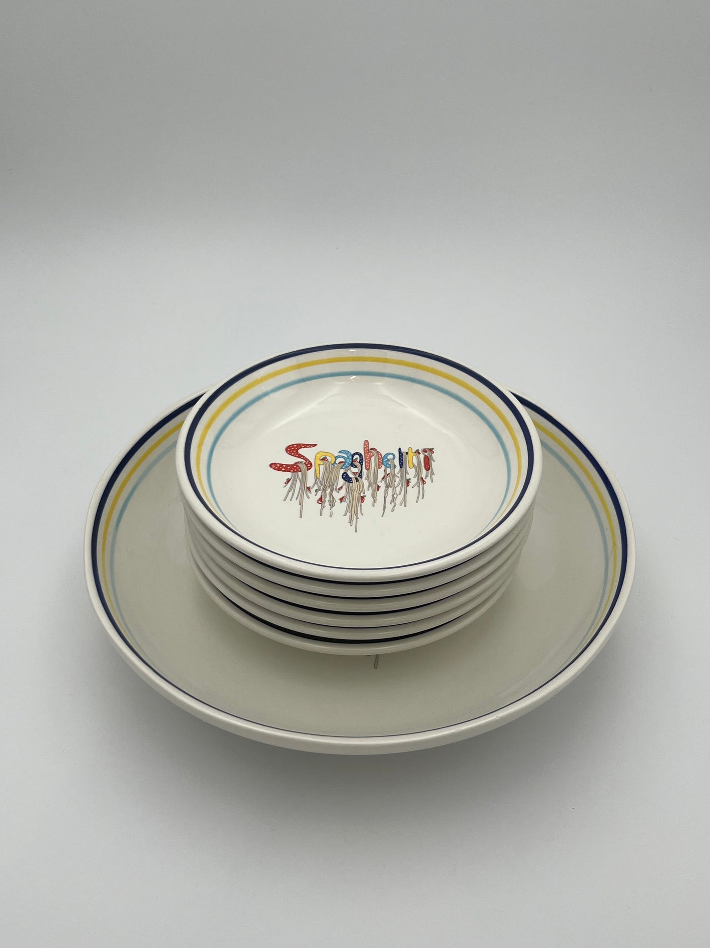 Set Assiettes et plat 'Spaghetti', CCC, Italy, 70s