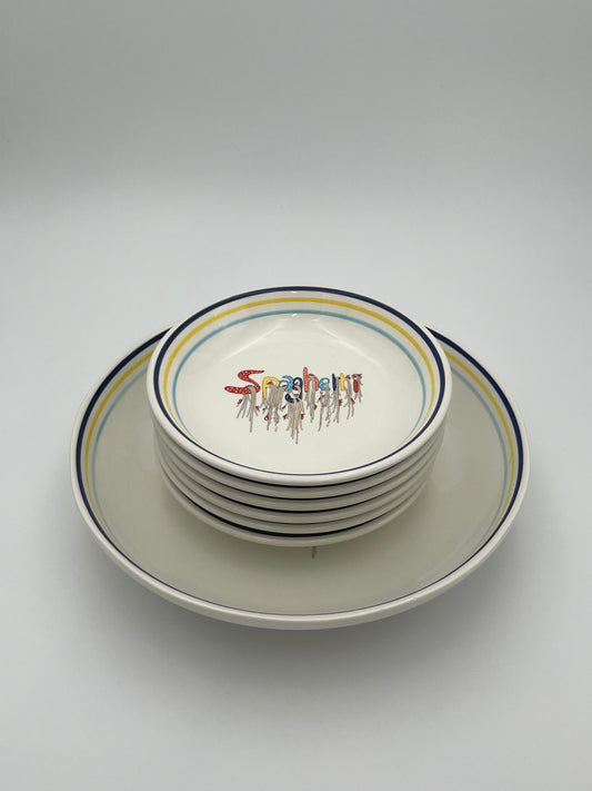 Set Assiettes et plat 'Spaghetti', CCC, Italy, 70s