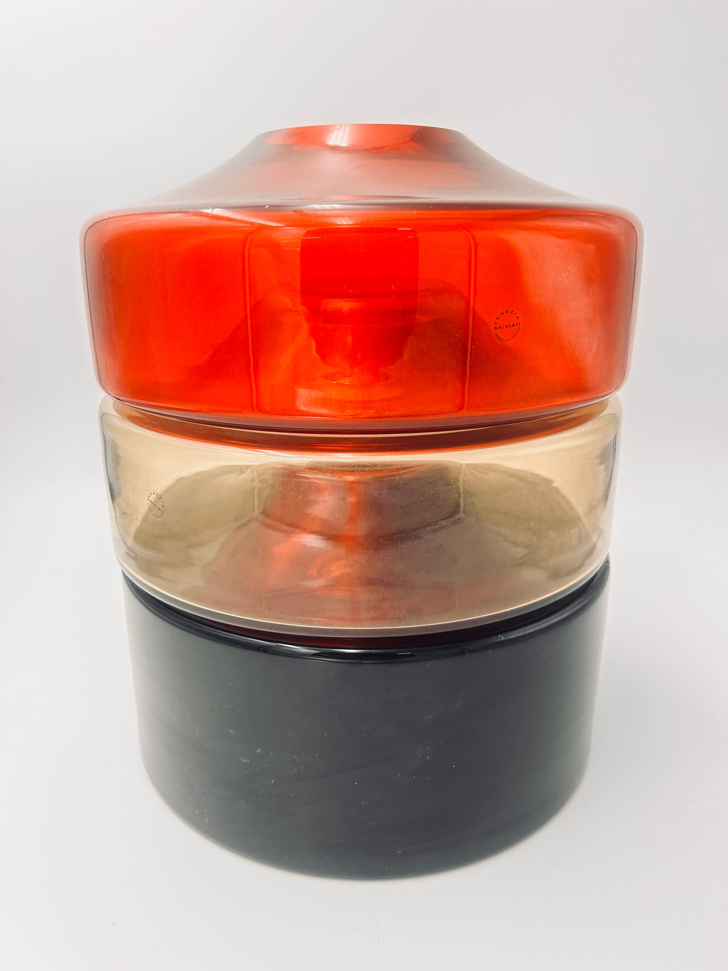 Vase tricolore en verre de murano, Colonna, Tom Dixon pour Salviati, 2000s