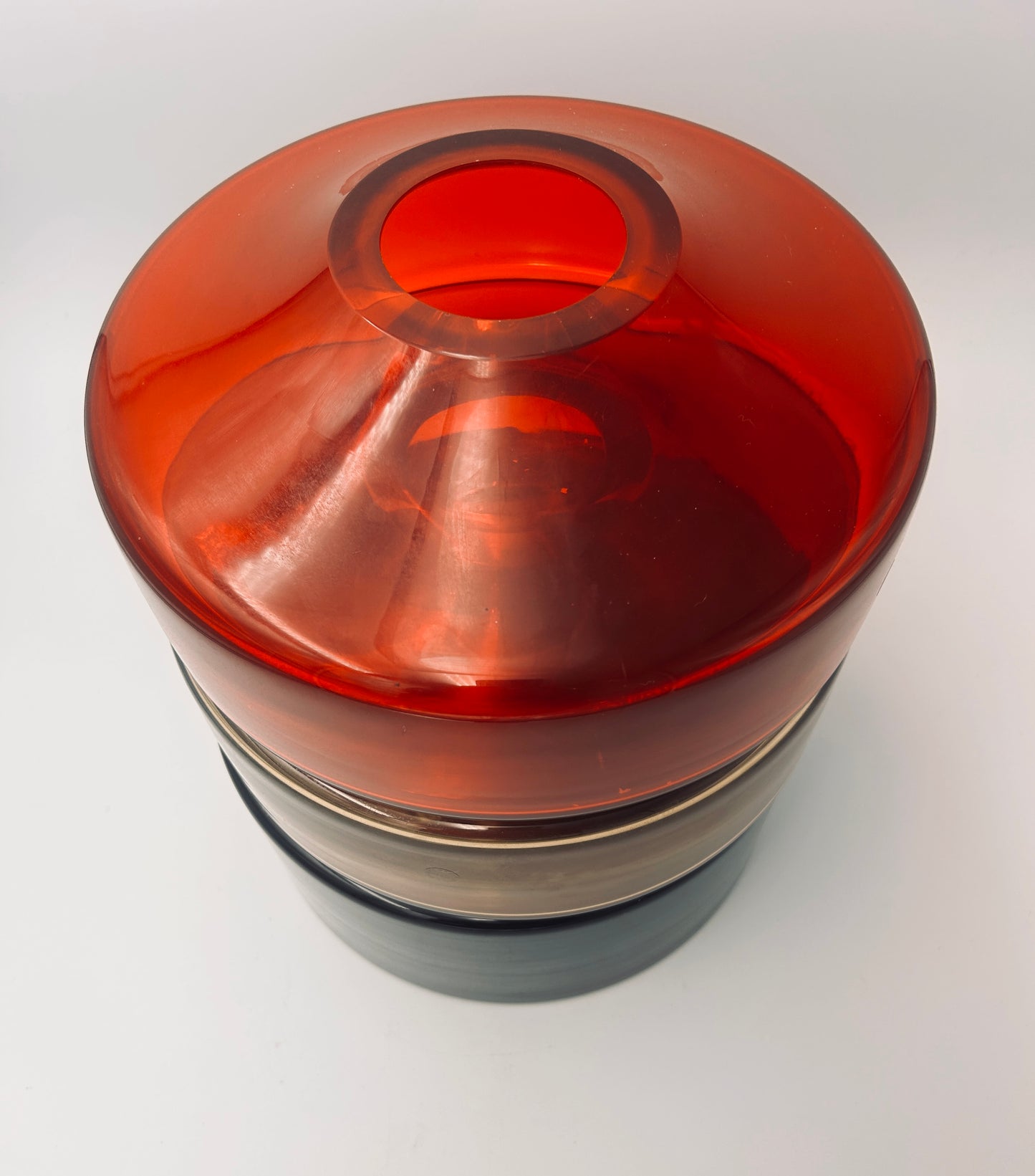 Vase tricolore en verre de murano, Colonna, Tom Dixon pour Salviati, 2000s