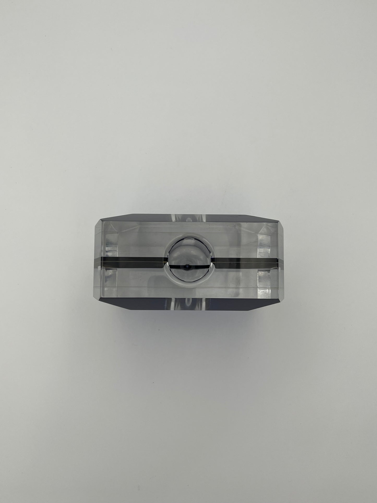 Vase Soliflore plexiglass bleu Luigi Massoni ,Guzzini, Italie, 70s