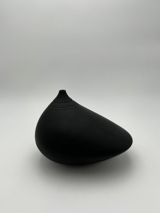 Vase noir Rosenthal, Pollo,Tapio Wirkkala, Allemagne, 1963