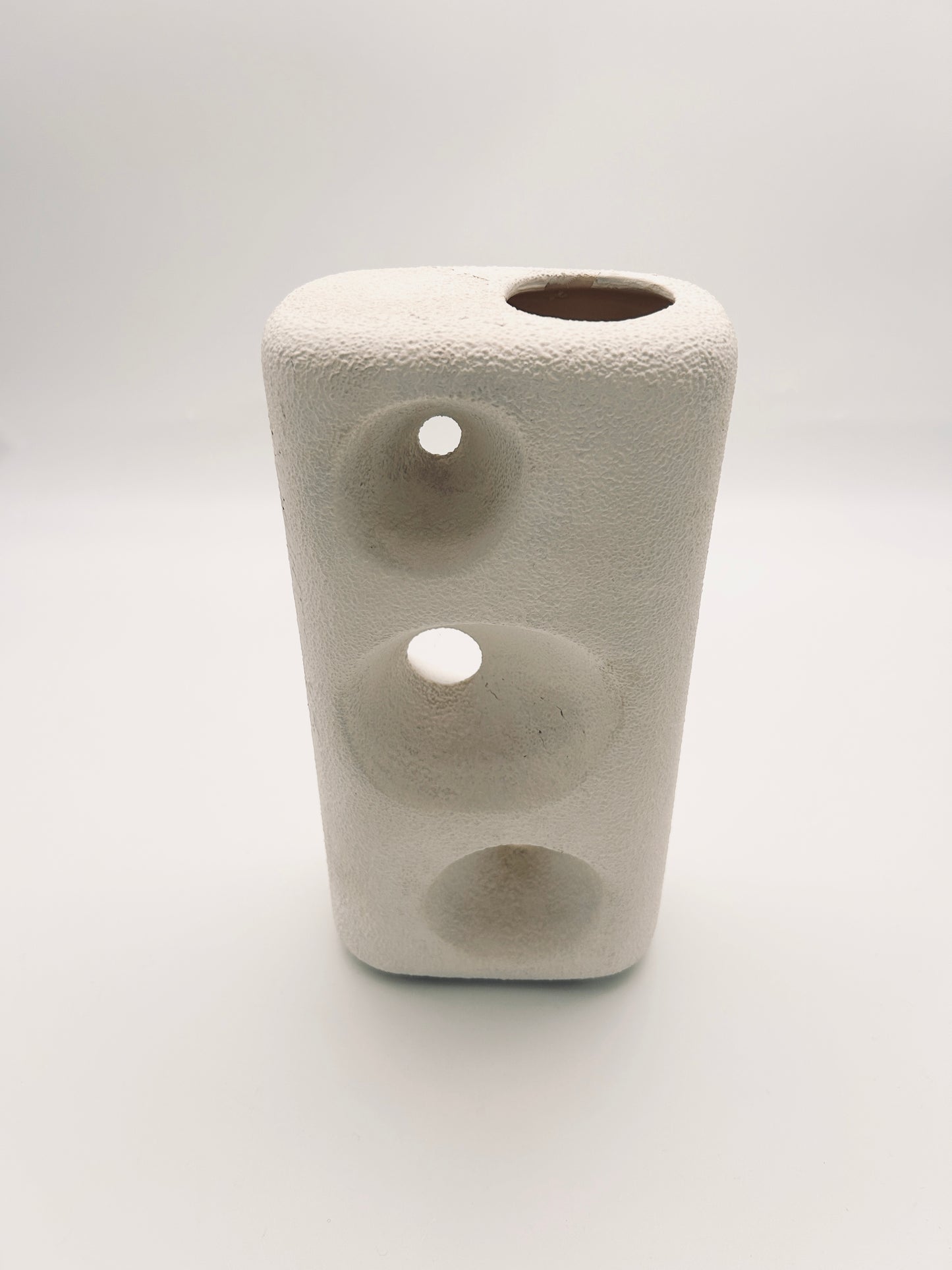 Vase blanc en céramique, Roberto Rigon, Betoncello, 60s