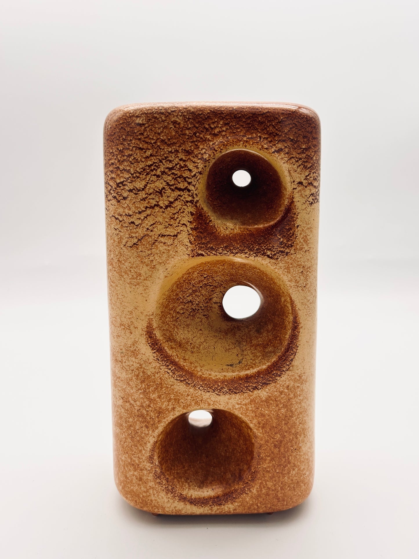 Vase en céramique émaillée brun, Roberto Rigon, Bertoncello, 70s