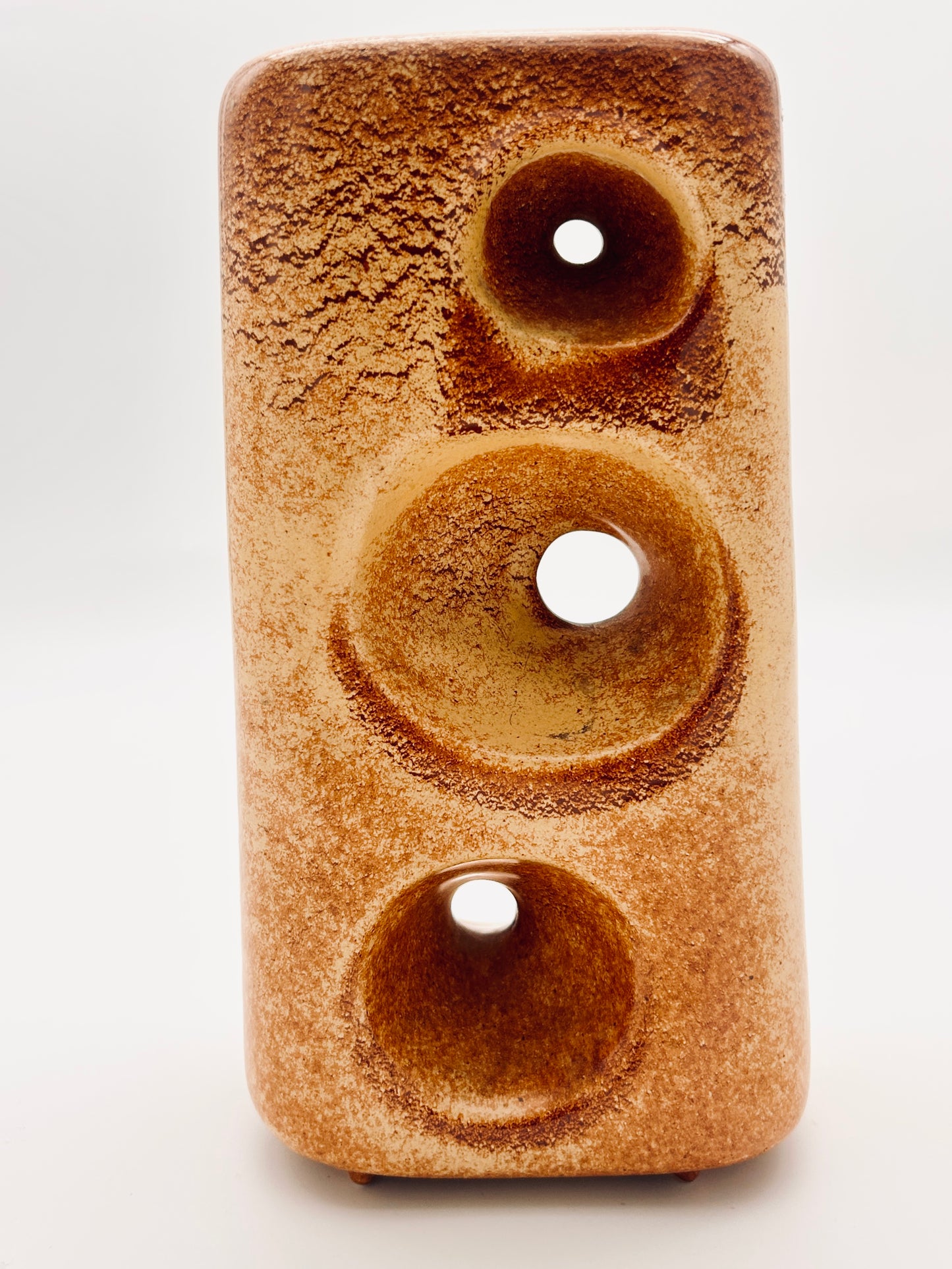 Vase en céramique émaillée brun, Roberto Rigon, Bertoncello, 70s