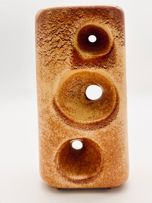 Vase en céramique émaillée brun, Roberto Rigon, Bertoncello, 70s