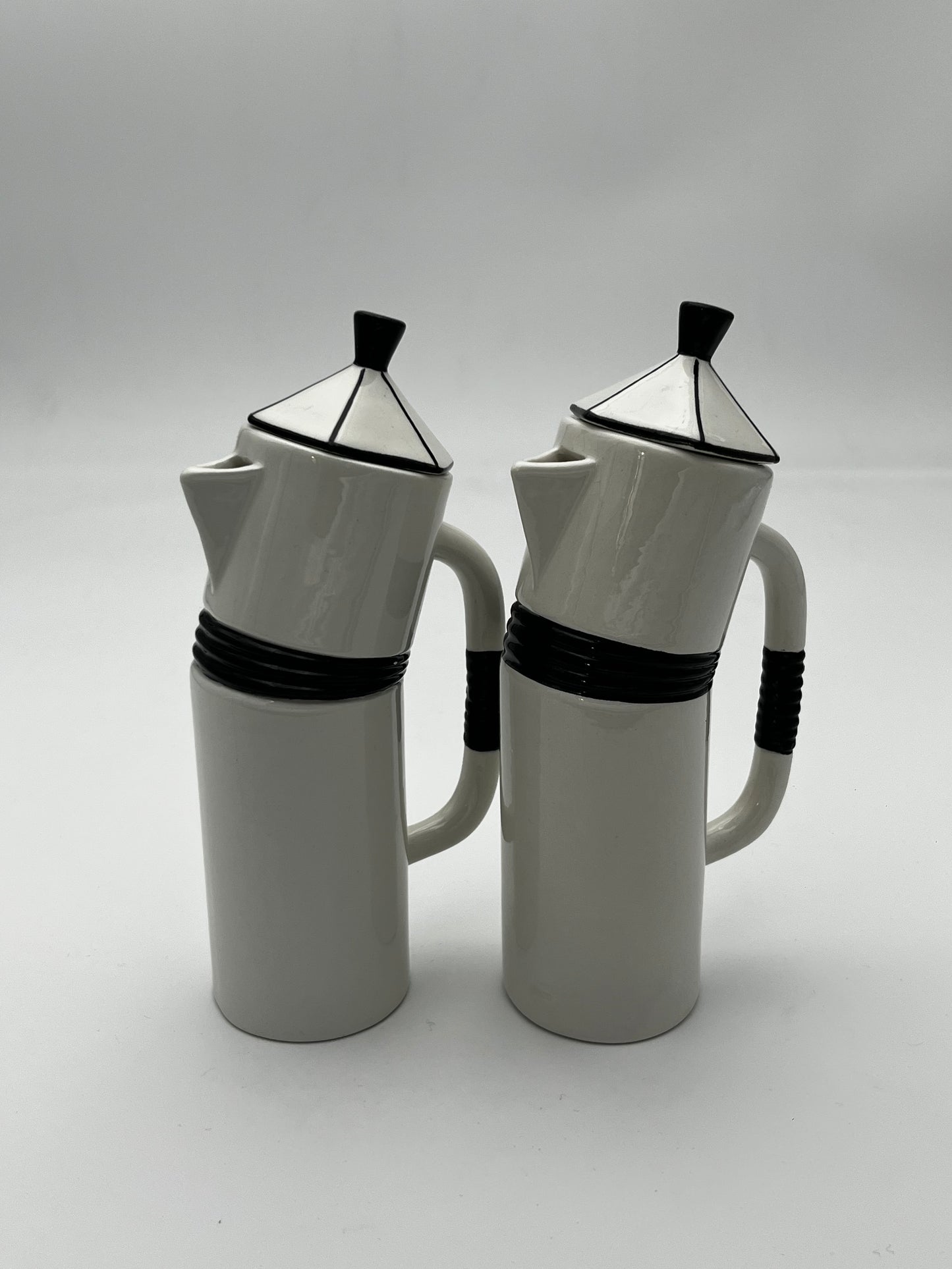 Set à Café Blanc et Noir Dalla Gassa Marco, 1980, Italie