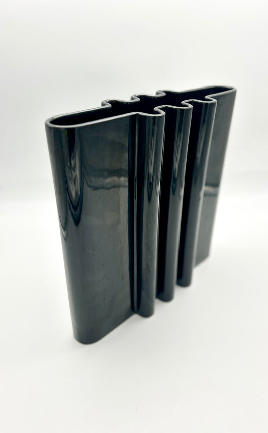 Vase céramique noir, Bocatto, Gigante, Zambusi Architetti pour Sicart, 1970s