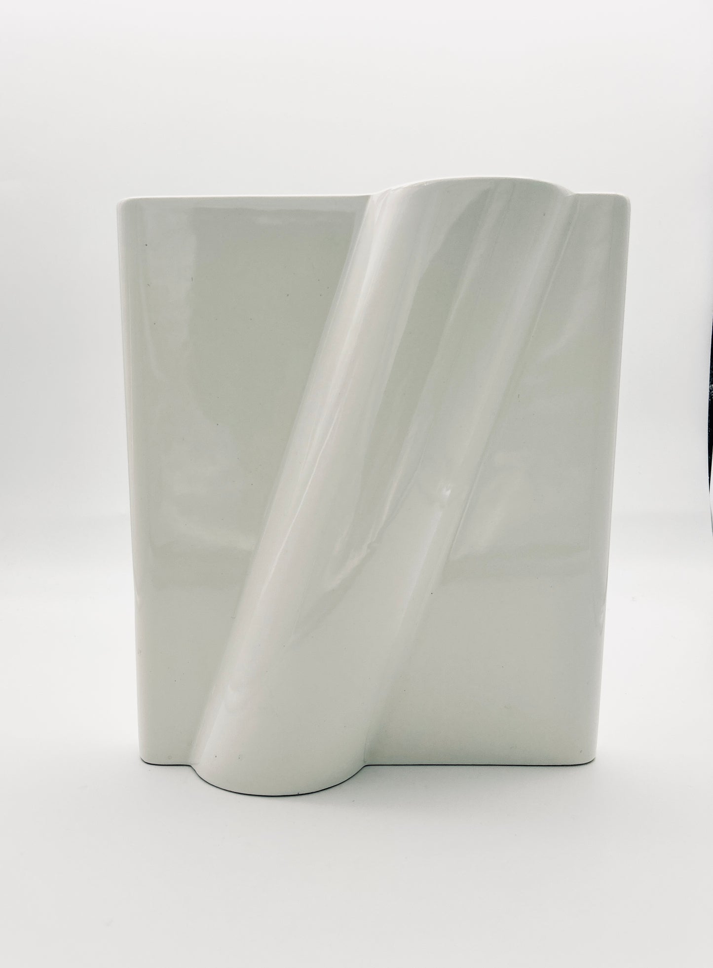 Grand vase en céramique blanc, Pino Spagnolo, Sicart, 70s