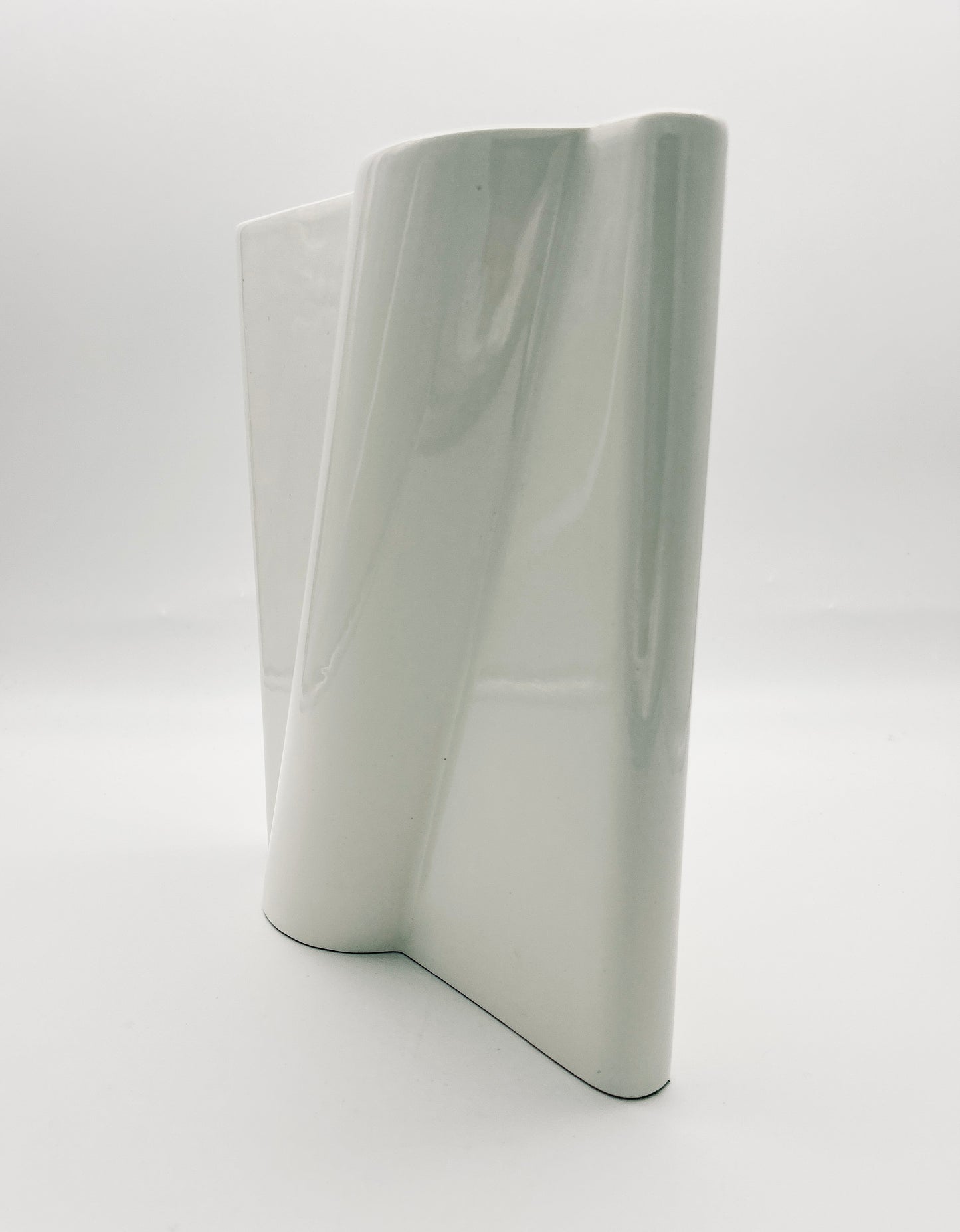 Grand vase en céramique blanc, Pino Spagnolo, Sicart, 70s