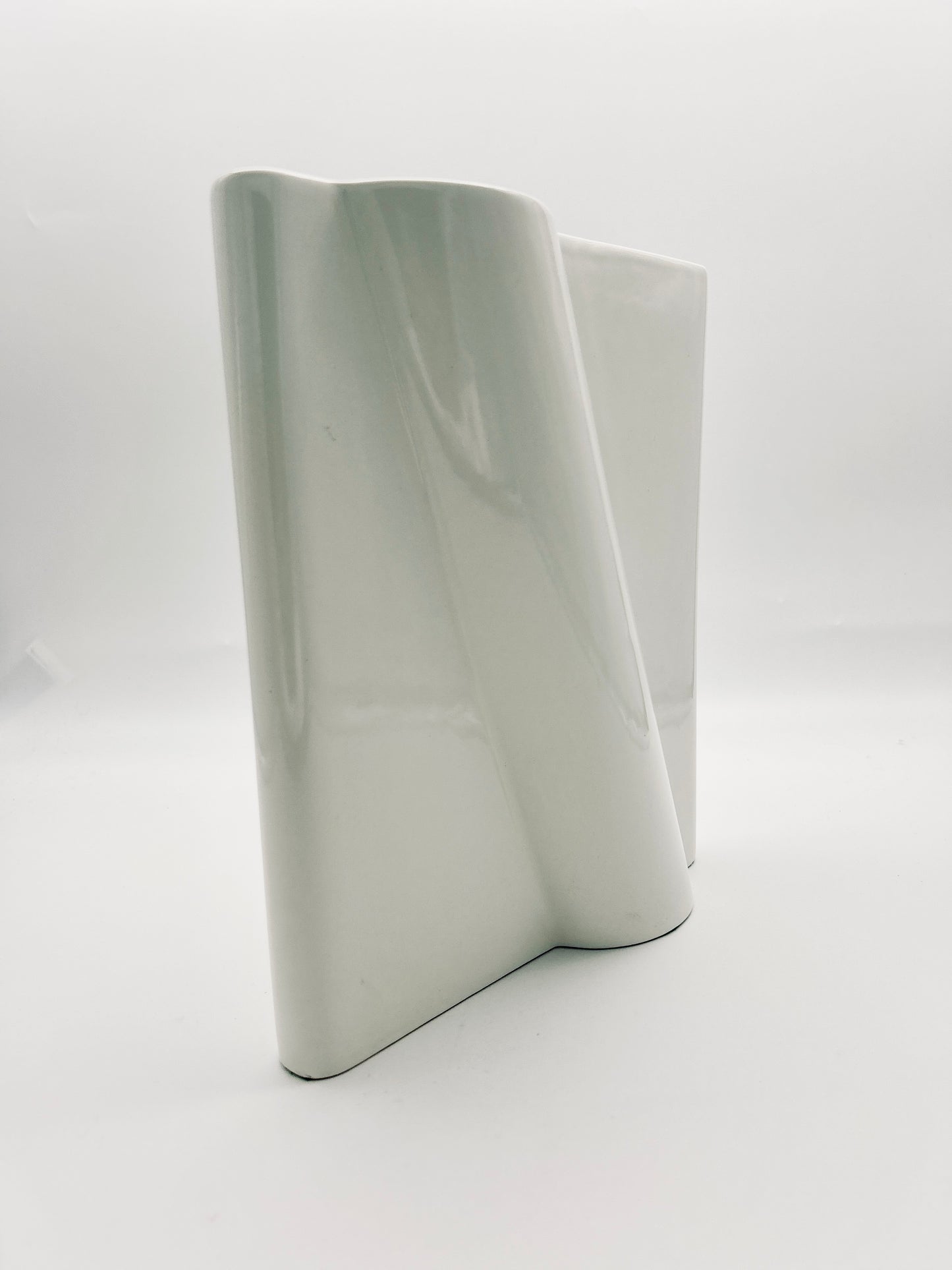 Grand vase en céramique blanc, Pino Spagnolo, Sicart, 70s