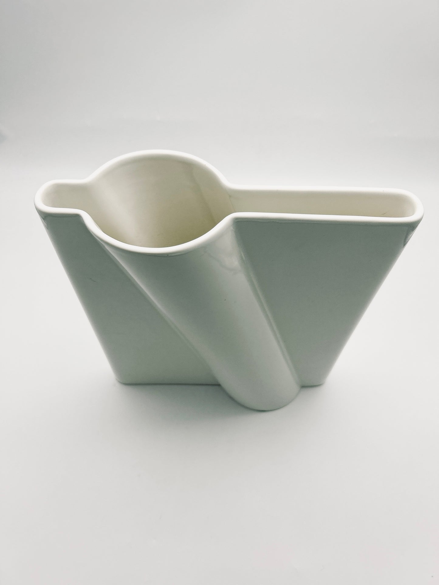 Grand vase en céramique blanc, Pino Spagnolo, Sicart, 70s