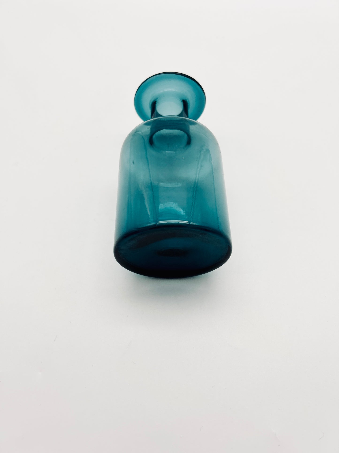 Vase petit modèle, verre bleu, Otto Brauer, Holmegaard, 60s
