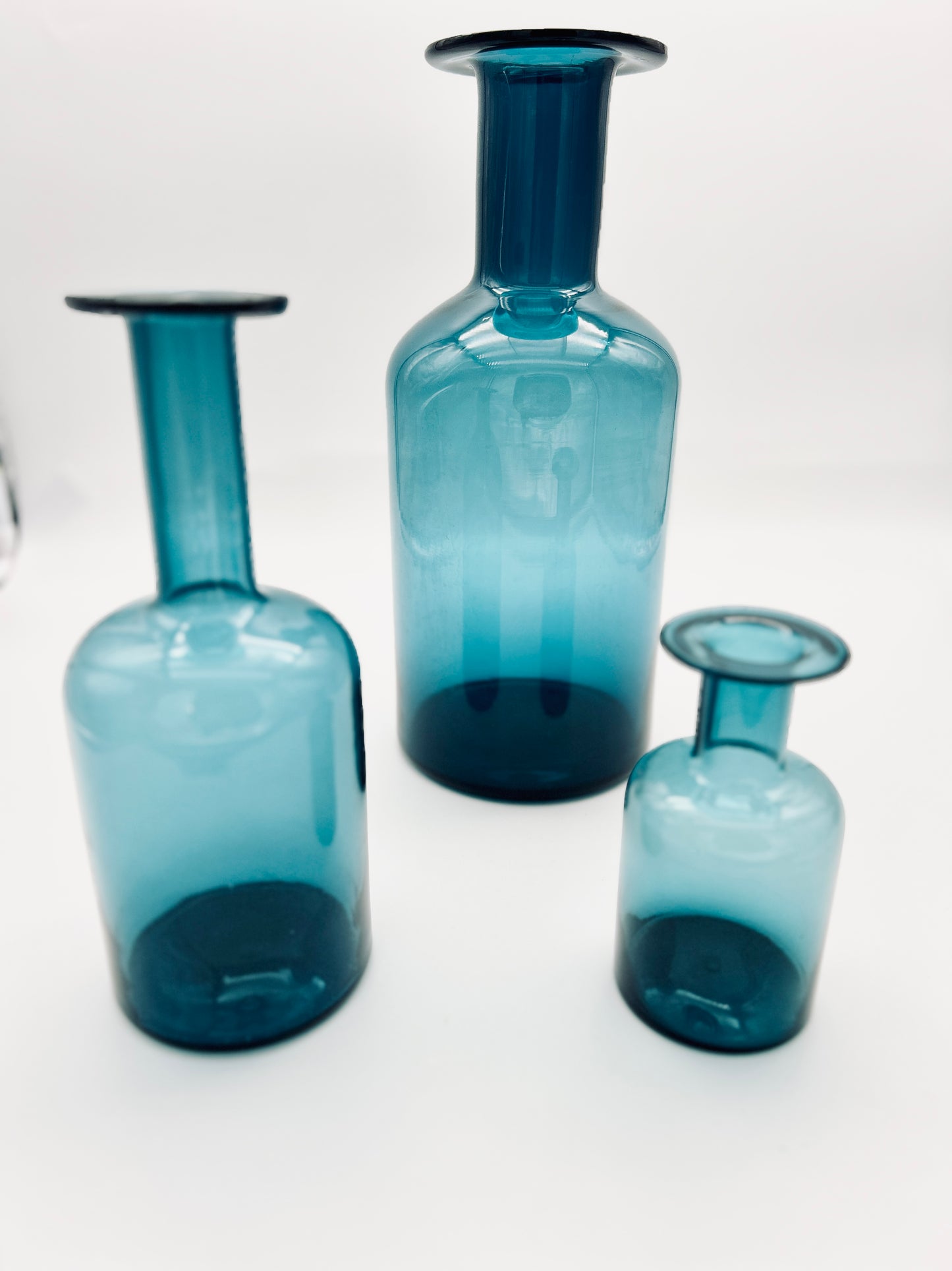 Vase grand modèle en verre bleu, Otto Brauer, Holmegaard, 60s