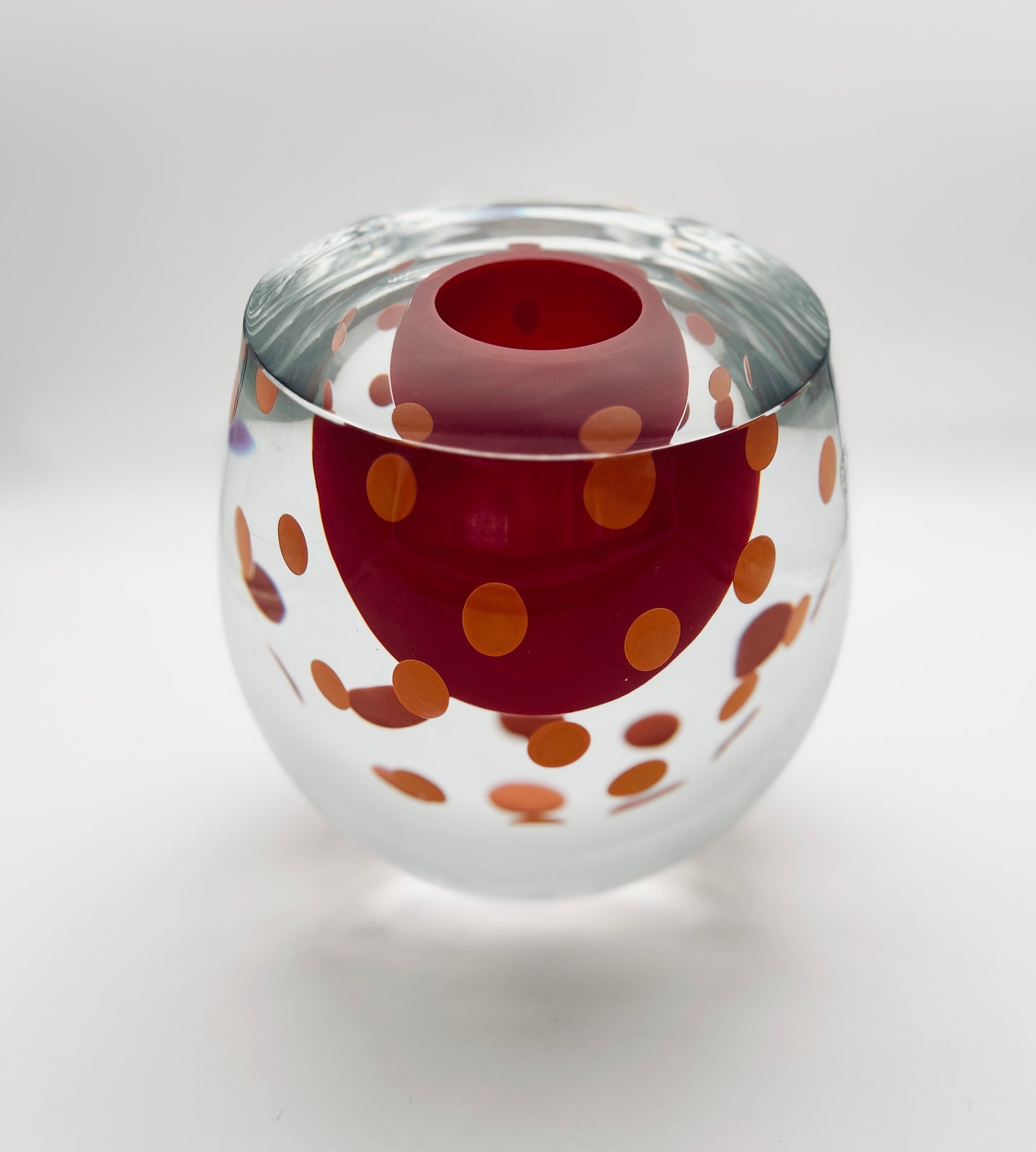 Vase rouge, Stampato, verre de murano, Salviati, 2000s