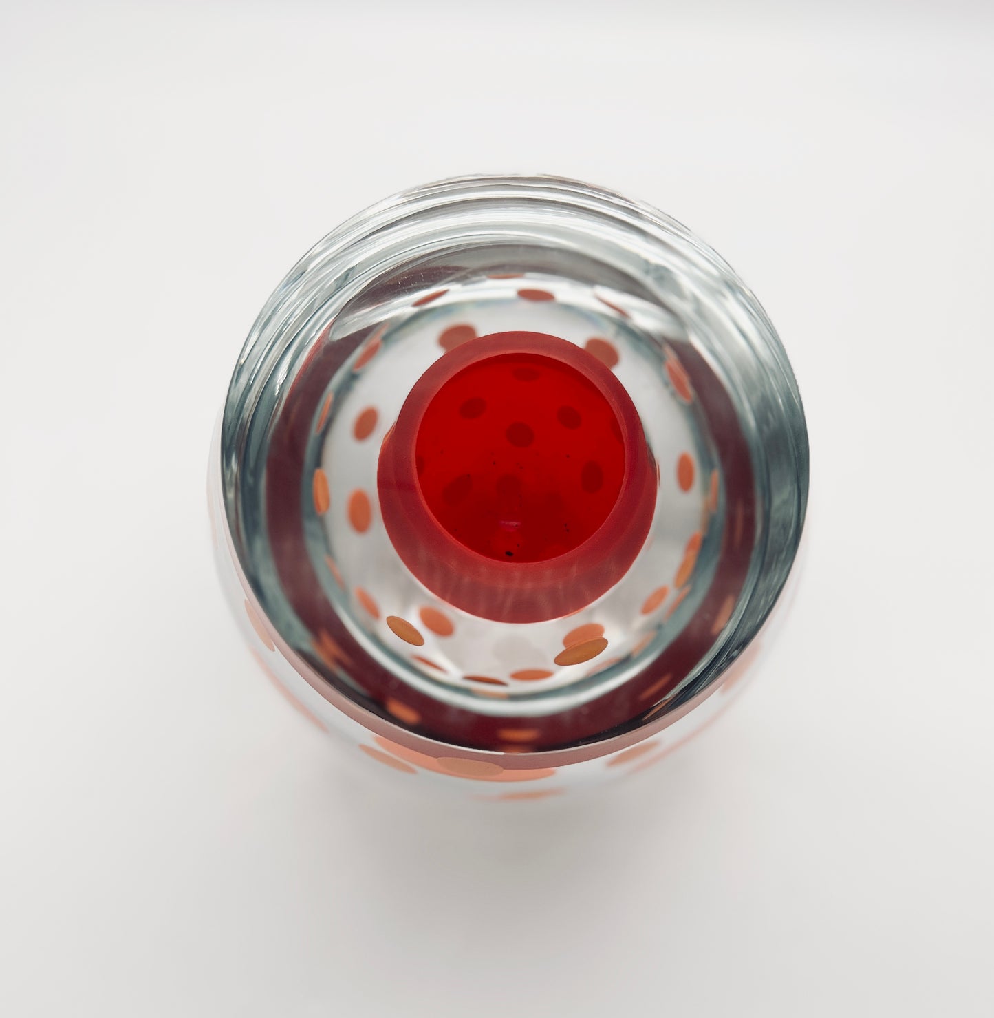 Vase rouge, Stampato, verre de murano, Salviati, 2000s