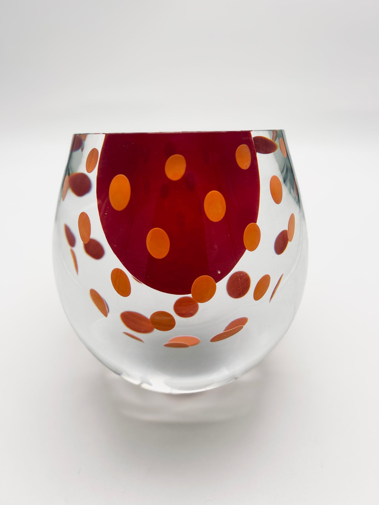 Vase rouge, Stampato, verre de murano, Salviati, 2000s