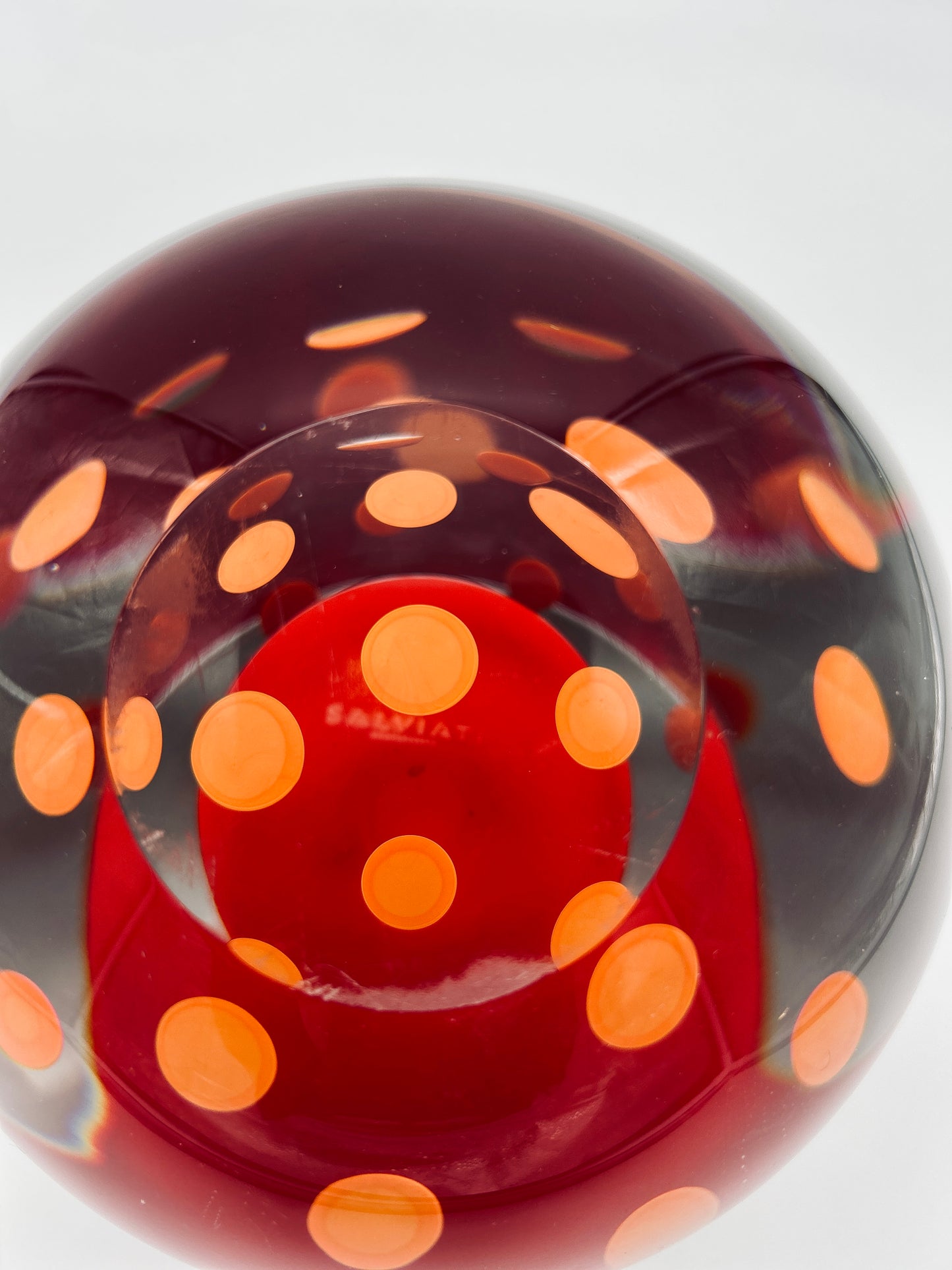 Vase rouge, Stampato, verre de murano, Salviati, 2000s