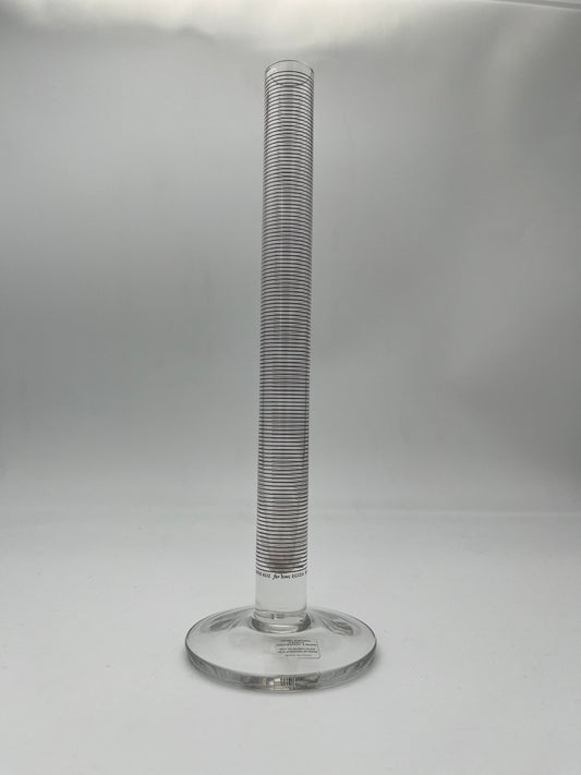 Soliflore Verre Transparent Rayures, EGIZIA, Italie 80s