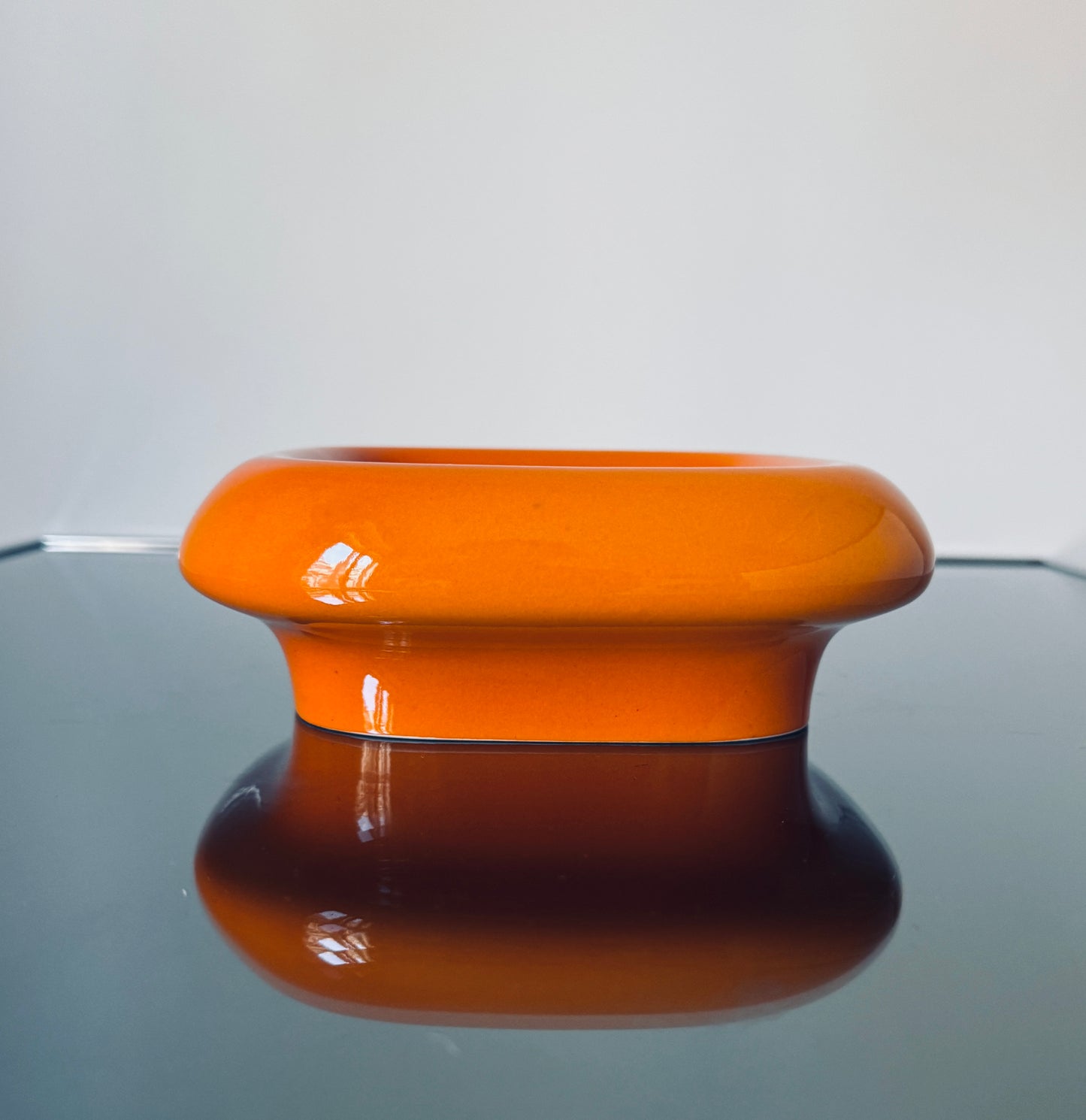 Vide-poches céramique orange, Enzo Mari, Danese Milano 70s