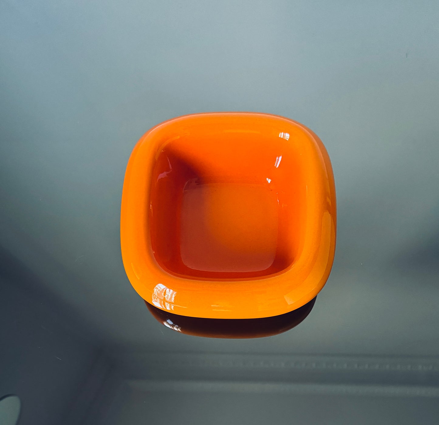 Vide-poches céramique orange, Enzo Mari, Danese Milano 70s